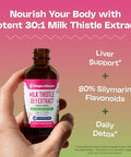 Milk Thistle Drops With 80 Silymarin Flavonoids Vegan Non-Gmo Fast-Absorbing Easily Mix With Drinks Milk Thistle Supplement For Liver Immune Care And Antioxidant Support (Mixed Berry 60 Ml)