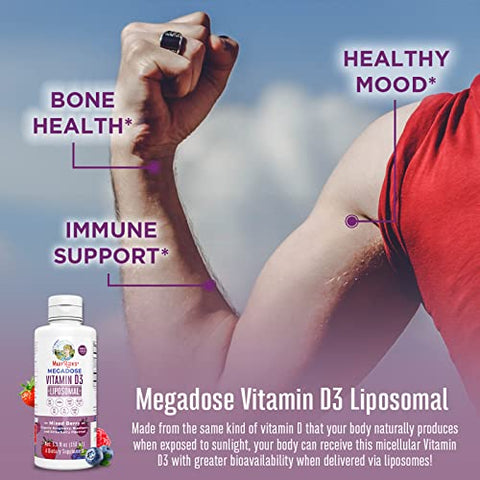 Maryruth'S Maryruth Organics Kids Multivitamin Liposomal (Strawberry Cherry & Vanilla) & Vitamin D3 Liposomal (Mixed Berry) Clean Label Project Verified Vitamins For Immunity & Overall Wellness Vegan Non-Gmo