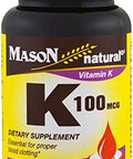 Mason Natural Vitamin K 100Mcg Tablets 100 Ea