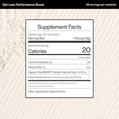 Gainful Get Lean Performance Boost Green Tea Extract Fiber Supplement Powder 28 Servings