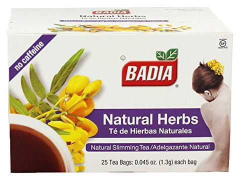CubanFoodMarket Badia Natural Herb Tea. Total individual tea bags, 25 Count (Pack of 4)