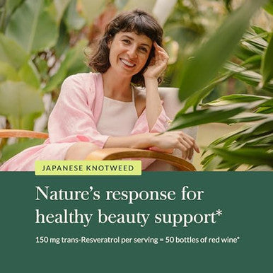 Gaia Herbs Resveratrol 150 Beauty & Radiance Antioxidant Support Supplement Made With Japanese Knotweed Contains 150 Mg Transresveratrol Per Serving 50 Liquid Phytocapsules (25Day Supply)