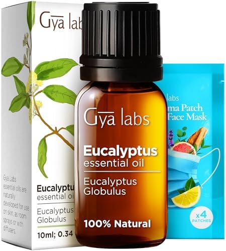 Gya Labs Turmeric Oil For Hair & Eucalyptus Essential Oil For Diffuser Set - 100% Pure Essential Oils Set - 2X0.34 Fl Oz - Gya Labs