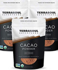 Terrasoul Superfoods Organic Cacao Powder 3lb Bundle (3-1lb Resealable Packages)