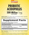 Sundance Probiotic Acidophilus 500 Million Active Cultures 60 Quick Release Capsules Nongmo Gluten Supplement