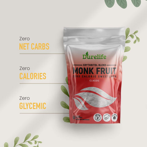 Durelife Golden Monk Fruit Sweetener, 1:1 Sugar Replacement, Keto Diet Friendly, Zero Calorie, Kosher Sugar Substitute, Golden - 10 lb Bulk Size