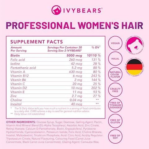 ExtraStrength Hair + Skin Glow Gummies Bundle 10x Biotin + Collagen Stronger Hair Radiant Skin Youthful Glow 100% Natural Flavors Vegan Beauty Formula Made in Germany 2x60 Count