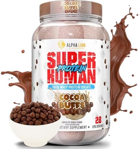 Alpha Lion Superhuman Whey Protein Powder Great Tasting Pure Whey Protein Isolate Low Carb Low Sugar No Bloat Post Workout Muscle Recovery & Growth (28 Servings Pb & Gains)