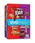 Krave Duo Snax Cereal Snacks, Kids Snacks, Lunch Snacks, Chocolate and Double Chocolate Brownie Batter, 5oz Box (10 Pouches)