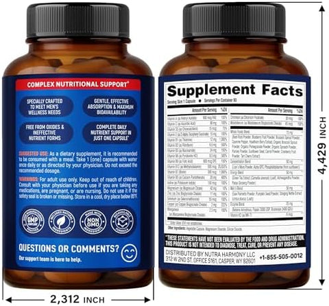 Nutraharmony Multivitamins For Men Capsules and Omega 3 Fish Oil Softgels