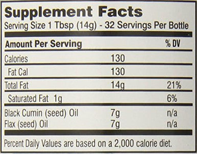 Amazing Herbs Black Seed And Flax Seed Oil Blend, 16 Fluid Ounce