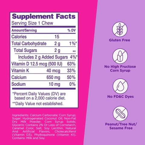 Viactiv Calcium Chews & Vitafusion Omega-3 Gummy Vitamins Bundle - 60 Calcium Chews For Bone Health + 120 Omega-3 Gummies For Heart Health