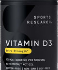 Sports Research Vitamin D3 5000 Iu With Coconut Mct Oil - High Potency Vitamin D Supplement For Immune & Bone Support - Non-Gmo Verified Gluten & Soy Free 125Mcg 360 Liquid Softgels