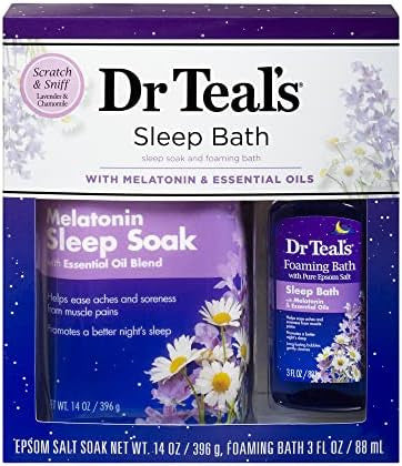 Dr Teal'S Melatonin Sleep Soak Epsom Salt Solution And Foaming Bath Set
