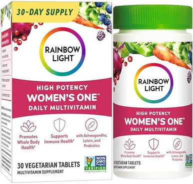 Rainbow Light Womens One High-Potency Daily Multivitamin, Womens Multivitamin Provides High-Potency Immune Support, With Vitamin C, Biotin And Ashwagandha, Vegetarian, 150 Count