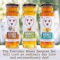 Savannah Bee Everyday Honey Sampler Set - 3 Oz Sampler Set in 3 Bottles - Honey Set for Coffee, Tea, and Cheese Boards