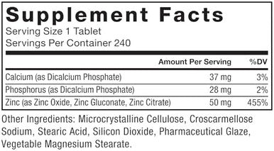 Force Factor Zinc 50Mg, Zinc Supplements With Zinc Oxide Powder, Zinc Gluconate, And Zinc Citrate For Immune Support And Immune Health, High-Potency, Vegan, Gelatin Free, Non-Gmo, 240 Tablets