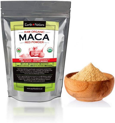 Earth Notions Organic Red Maca Powder | Root | Gelatinized | Non-irradiated | 250g