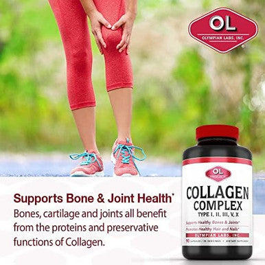 Olympian Labs Multi Collagen Complex Type I Ii Iii V X Hair Nails Joint Gut Health 90 Caps 30Day Supply
