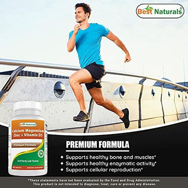 Best Naturals Calcium Magnesium Zinc With Vitamin D3 & Vitamin K2 (Mk7) With D3