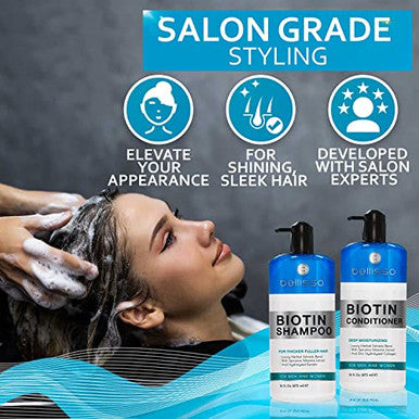 Bellisso Biotin Shampoo And Conditioner Set And Biotin Scalp Scrub