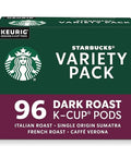 Starbucks K-Cup Coffee Pods, Dark Roast Hot or Iced Coffee, Variety Pack, 96 Keurig Pods