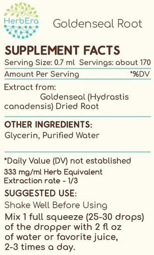 Goldenseal Root B120 Alcohol-Free Herbal Extract Tincture, Super-Concentrated Responsibly farmed Goldenseal (Hydrastis Canadensis) (4 fl oz)