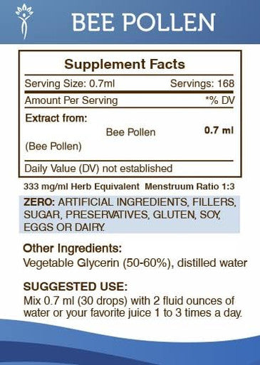 Secrets of the Tribe Bee Pollen Tincture Alcohol-Free Extract, High-Potency Herbal Drops, Tincture Made from Bee Pollen (Bee Pollen) 4 oz