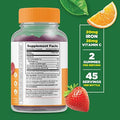 Lifeable Iron With Vitamin C + B Complex Gummies Bundle Great Tasting Vitamin Supplement Gluten Gmo Chewable Gummy