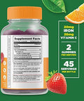 Lifeable Immune Support + Iron With Vitamin C Gummies Bundle Great Tasting Vitamin Supplement Gluten Gmo Chewable