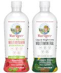Maryruth'S Liquid Morning Multivitamin (Strawberry) & Liquid Nighttime Multimineral (Pineapple) Clean Label Project Verified Vitamins & Magnesium For Energy Bedtime & Overall Health Vegan