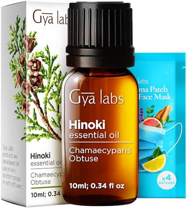Gya Labs Hinoki Essential Oil For Skin & Frankincense Oil For Skin Set - Aromatherapy Grade Essential Oils Set - 2X0.34 Fl Oz - Gya Labs