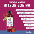 MaryruthS Liquid Morning Multivitamin Raspberry (32Oz) and Iron Liquid Supplement (Berry) Clean Label Project Verifieda' Vegan NonGmo SugarFree Energy Beauty and Overall Health