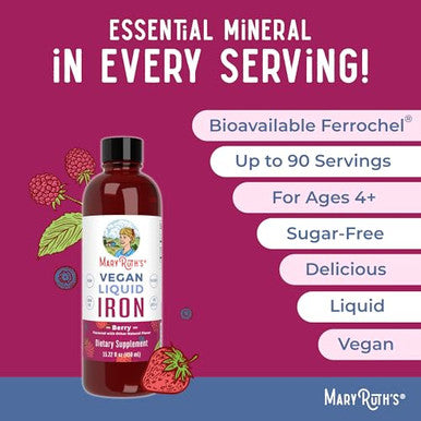 Maryruth's Women's Multivitamin + Hair Growth Liposomal (Peach) & Iron Liquid
