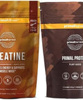 Primal Creatine Powder + Primal Protein Vegan Powder Bundle 2Pack Build Muscle Enhance Recovery & Fuel Performance 30 Servings Each