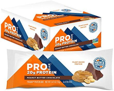Probar Protein Bar Mint Chocolate & Peanut Butter Chocolate Gluten Nongmo Plantbased (12 Count Each)