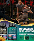 Shilajit and sea Moss Combo Shilajit Capsules Added Ashwagandha Sea Moss Ginger and Black Seed Oil Rhodiola Rosea Panax Ginseng Seamoss and shilajit Bundle All in one Supplement