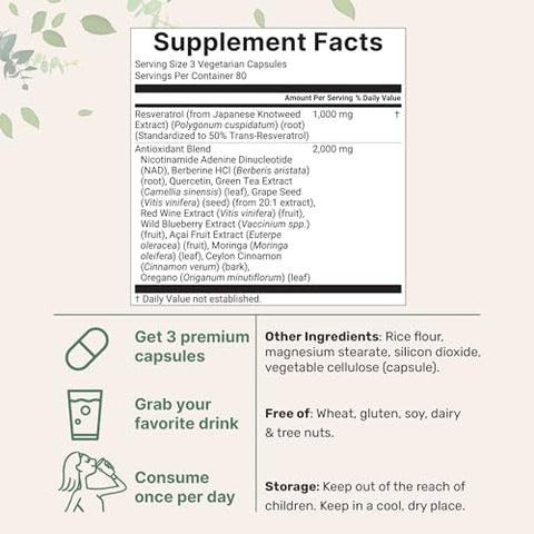 Micro Ingredients Resveratrol Nad Complex 3000Mg For Women & Men 240 Veggie Capsules Nmn Supplement Alternative 11-In-1 Blend With Nad Quercetin Moringa Berberine Grape Seed & Oregano