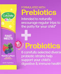 Culturelle Kids Complete Probiotics Fast Melts Mixed Berry Flavor 30 Count Sugar Free Prebiotic Probiotic Powder For Digestive And Immune Health Supports Daily Regularity