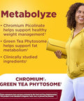 Nature Made Metabolyze Capsules Chromium Picolinate Green Tea Extract And B12 Healthy Weight Management & Fat Metabolism Support 60 Capsules 30 Day Supply