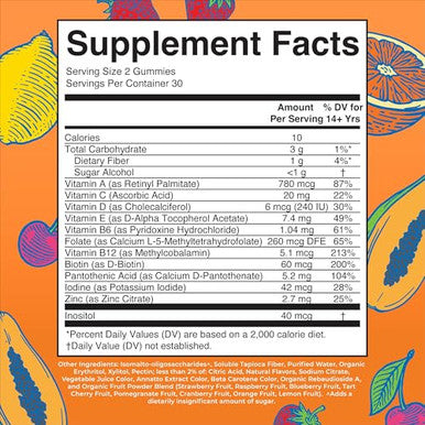 Maryruth'S Maryruth Organics Multivitamin For Women And Men Sugar Free Adult Multimineral Gummy With Vitamin C D And E B Vitamins Biotin Zinc Vegan Non-Gmo Gluten Free 60 Count