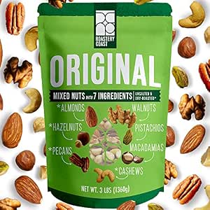 NUT CRAVINGS - Mixed Nuts Gift Basket + Green Ribbon (7 Assortments, 1 LB) Treats for Adults, Food Arrangement, Healthy Snack Care Package, Kosher