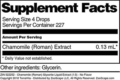 Terravita Chamomile (Roman) Glycerite Liquid Extract (1:5) - No Flavor (1 Oz, Zin: 522252) - 2 Pack