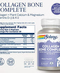 Solaray Collagen Bone Complete - Marine Collagen Capsules With Calcium Magnesium & Vitamin D3 For Women & Men Bone Strength & Health Support 90 Capsules