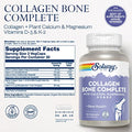 Solaray Collagen Bone Complete - Marine Collagen Capsules With Calcium Magnesium & Vitamin D3 For Women & Men Bone Strength & Health Support 90 Capsules