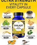 Lunakai Usa Made Shilajit & Sea Moss Capsules Bundle With Ashwagandha Black Seed Oil & Rhodiola For Strength & Immune Support 60Ct Each