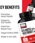 Force Factor Irish Sea Moss + Beet Root Supplement | Support Immune Health, Circulation, Natural Energy & Heart Health, with Antioxidants, Non-GMO, 120 Vegetable Capsules