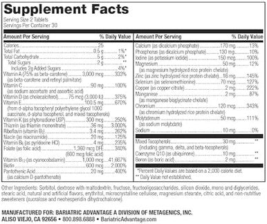 Bariatric Advantage Chewable Advanced Multi Ea Without Iron Mixed Fruit 60 Count And Calcium Citrate Chewy Bites 500 Mg Assorted Fruit Flavor 90 Count