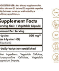 Solgar L-Lysine 500 Mg 250 Vegetable Capsules - Enhanced Absorption & Assimilation - Promotes Integrity Of Skin & Lips - Collagen Support - Amino Acids - Non-Gmo Vegan Gluten Free