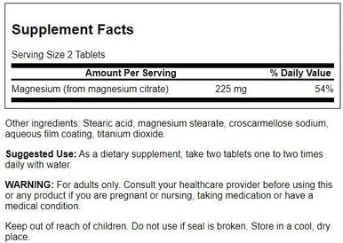 Swanson Magnesium Citrate - Super Strength 112.5 mg 240 Tabs 2 Pack
